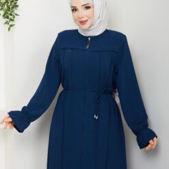 Gizli Fermuarlı Kolu Lastikli Ferace