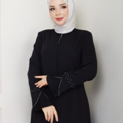 Kolu Pliseli Inci Çakımlı Ferace