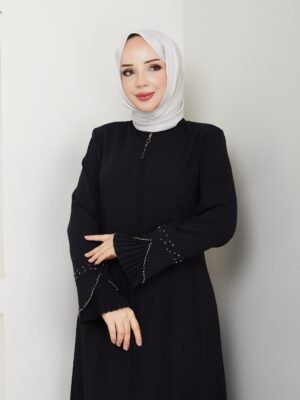 Kolu Pliseli Inci Çakımlı Ferace