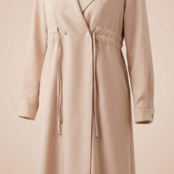 Beli Büzgülü Fermuar Detaylı Trençkot